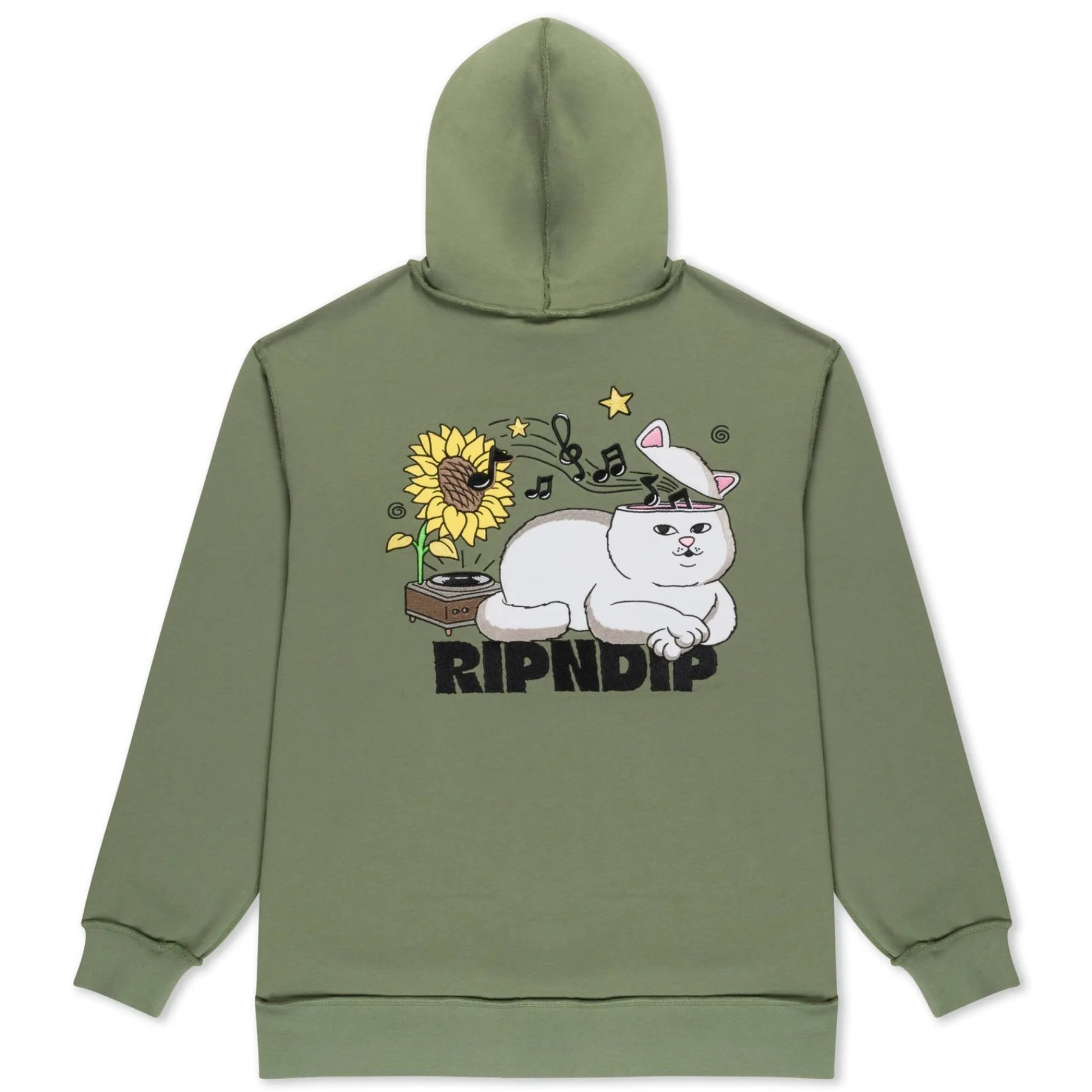 Ripndip Hoodies / Crewnecks<No Music No Life Hoodie (Dusty Olive)