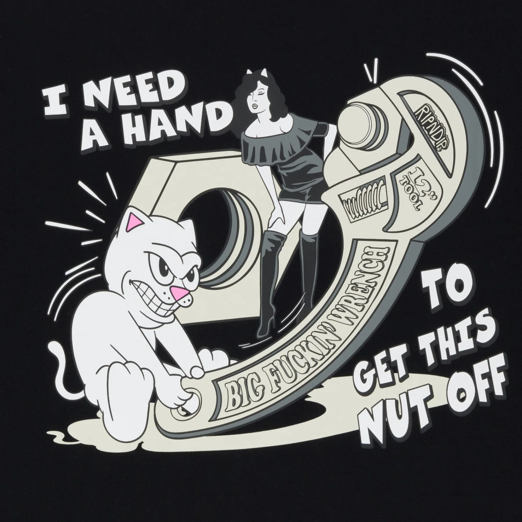 Ripndip Short Sleeve Tees<Nut Off Tee (Black)