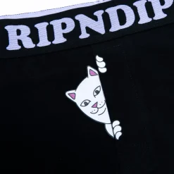 Ripndip Boxers|Womens<Peek A Nermal Boxers (Black)
