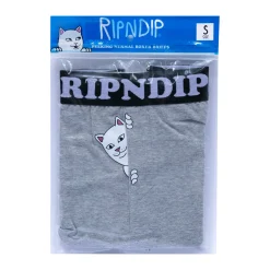 Ripndip Boxers|Womens<Peek A Nermal Boxers  (Heather Grey)