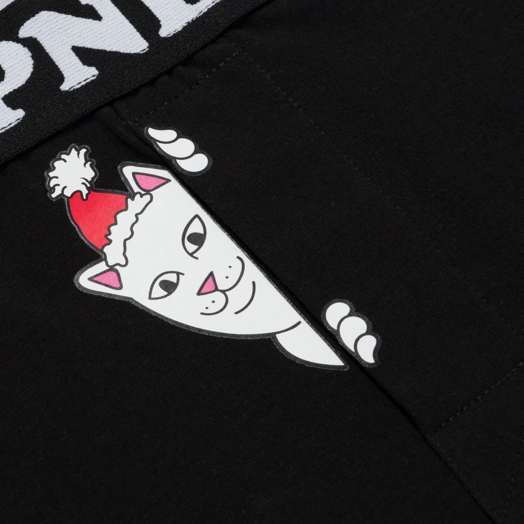 Ripndip Boxers|Bottoms<Peeking Santa Nerm Boxers (Black)