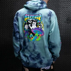 Ripndip Hoodies / Crewnecks<Psychedelic Garden Hoodie (Navy/Aqua Lightning Wash)