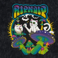 Ripndip Hoodies / Crewnecks<Psychedelic Garden Hoodie (Black Mineral Wash)