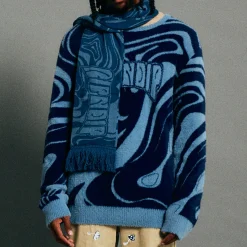 Ripndip Stocking Stuffers<Psychedelic Knit Scarf (Dark Slate)