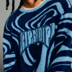 Ripndip Knits / Sweaters<Psychedelic Mohair Knit Sweater (Dark Slate)