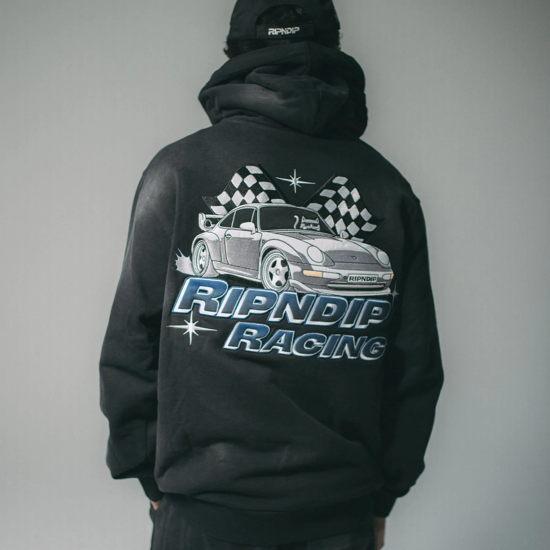 Ripndip Hoodies / Crewnecks<Ripnrace Hoodie (Black Fade Wash)