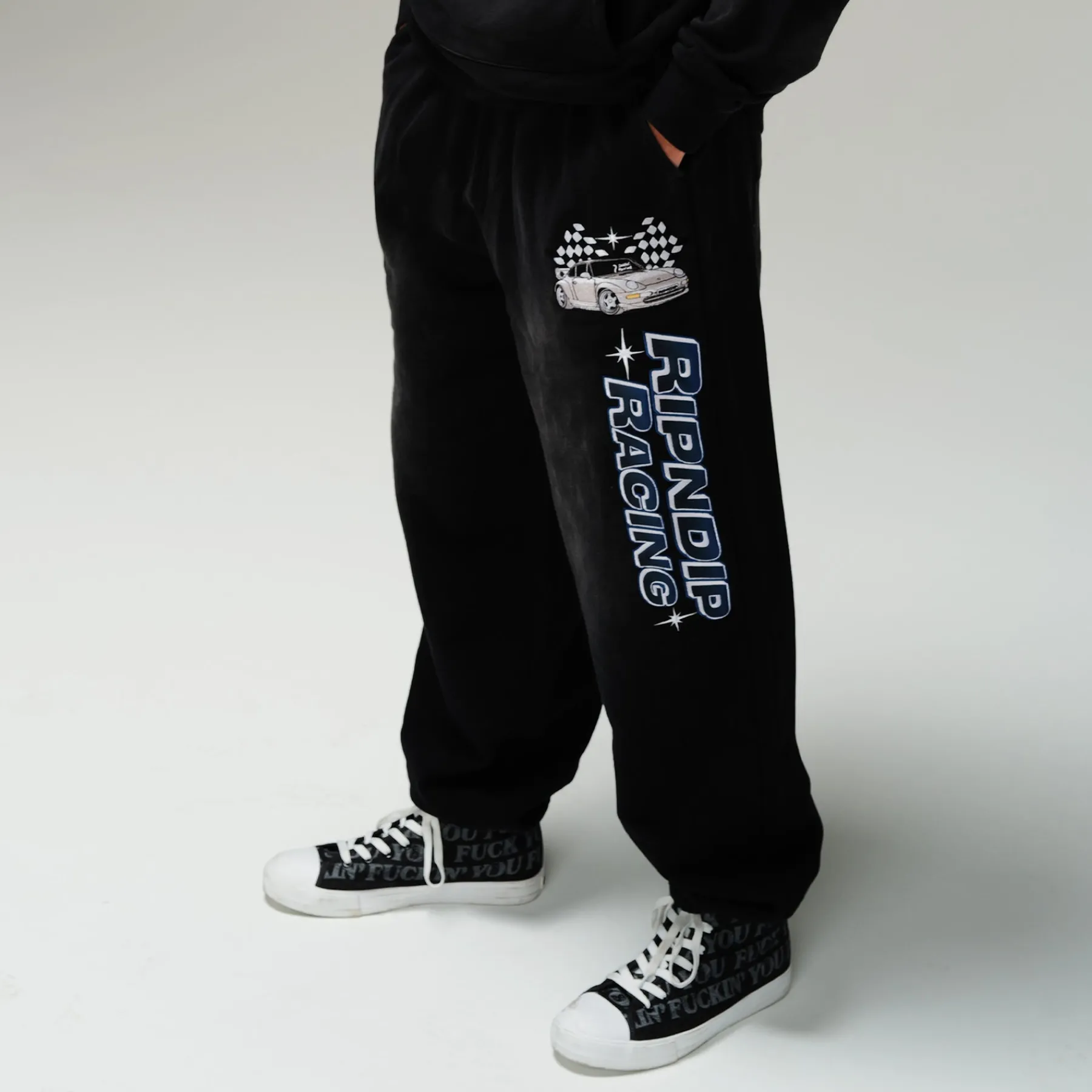 Ripndip Sweats|Pants<Ripnrace Sweatpants (Black Fade Wash)
