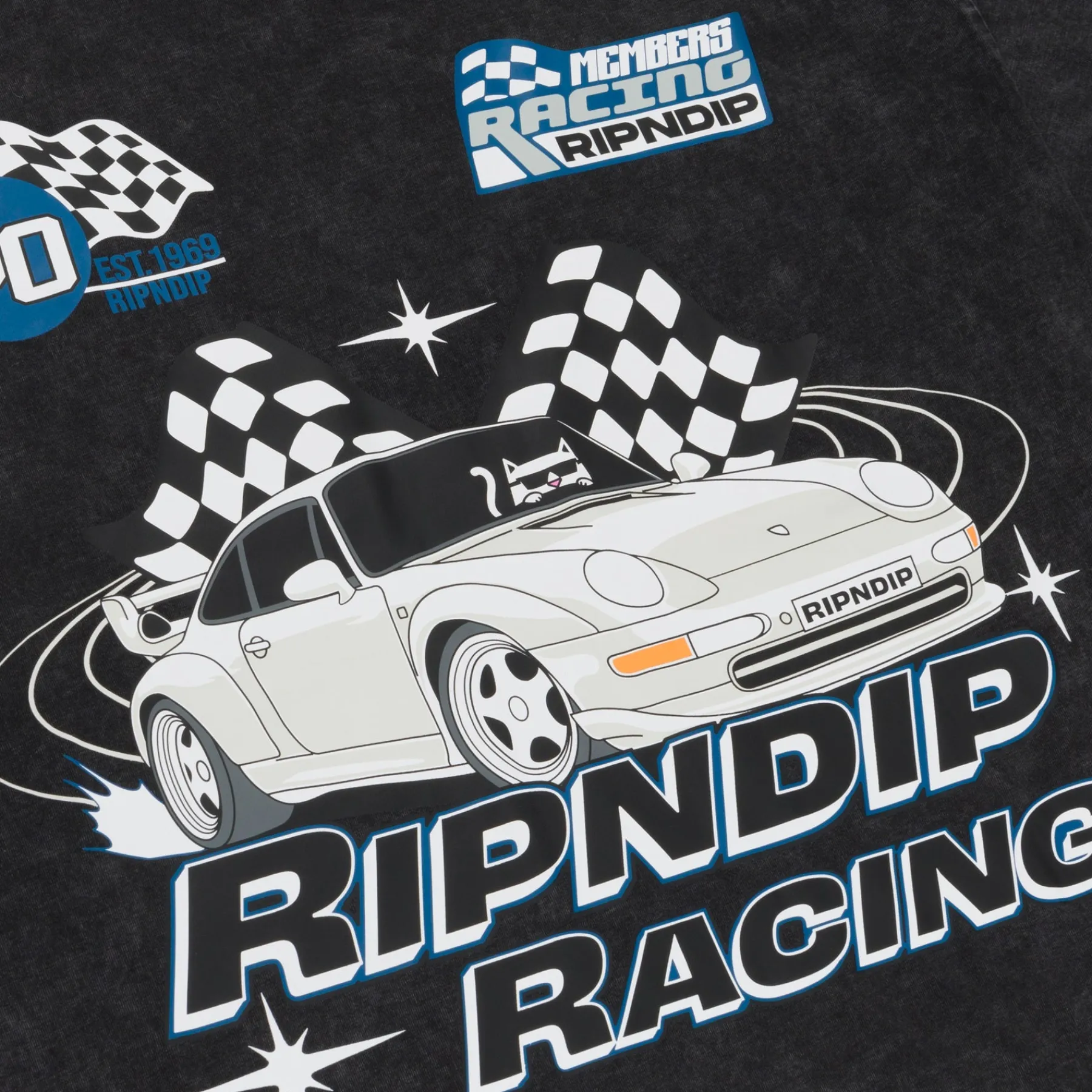 Ripndip Short Sleeve Tees<Ripnrace Tee (Black Wash)