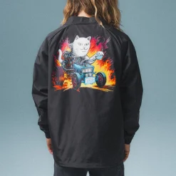Ripndip Jackets<Risky Business Coaches Jacket (Black)