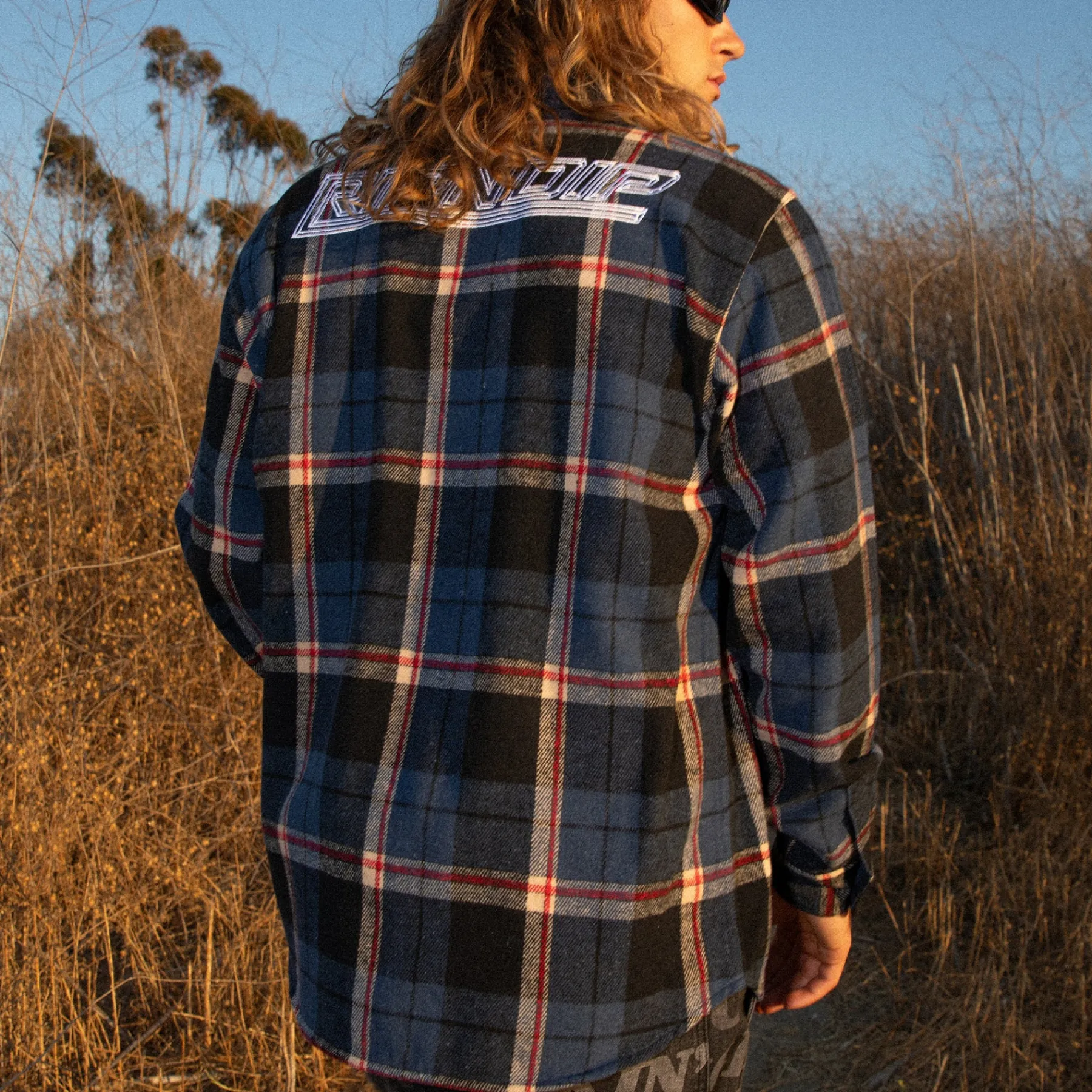 Ripndip Knits / Sweaters|Long Sleeve Tees<Robo Button Up Flannel (Navy)