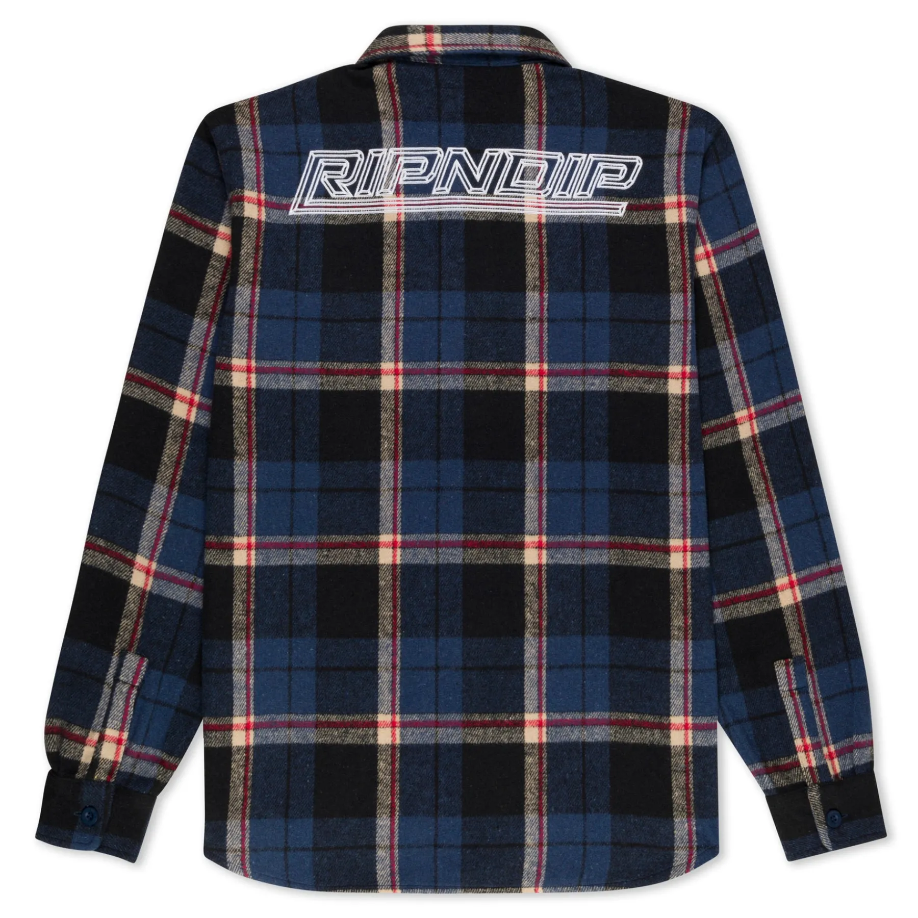 Ripndip Knits / Sweaters|Long Sleeve Tees<Robo Button Up Flannel (Navy)