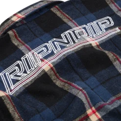 Ripndip Knits / Sweaters|Long Sleeve Tees<Robo Button Up Flannel (Navy)