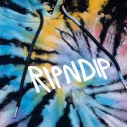 Ripndip Hoodies / Crewnecks<Rubber Logo Hoodie (Sunburst Spiral Tie Dye)