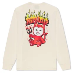 Ripndip Long Sleeve Tees<Scary Cute Long Sleeve (Natural )