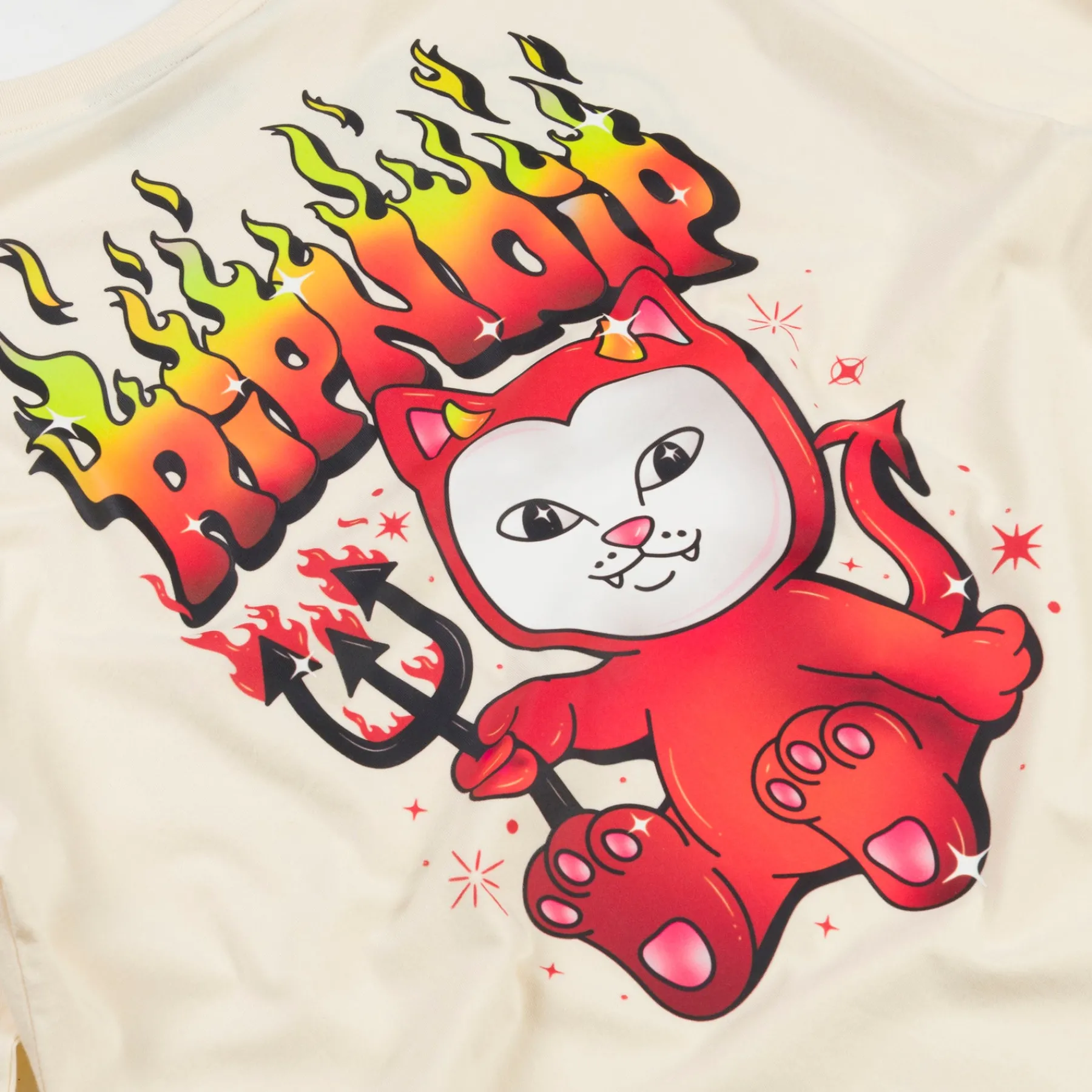 Ripndip Long Sleeve Tees<Scary Cute Long Sleeve (Natural )