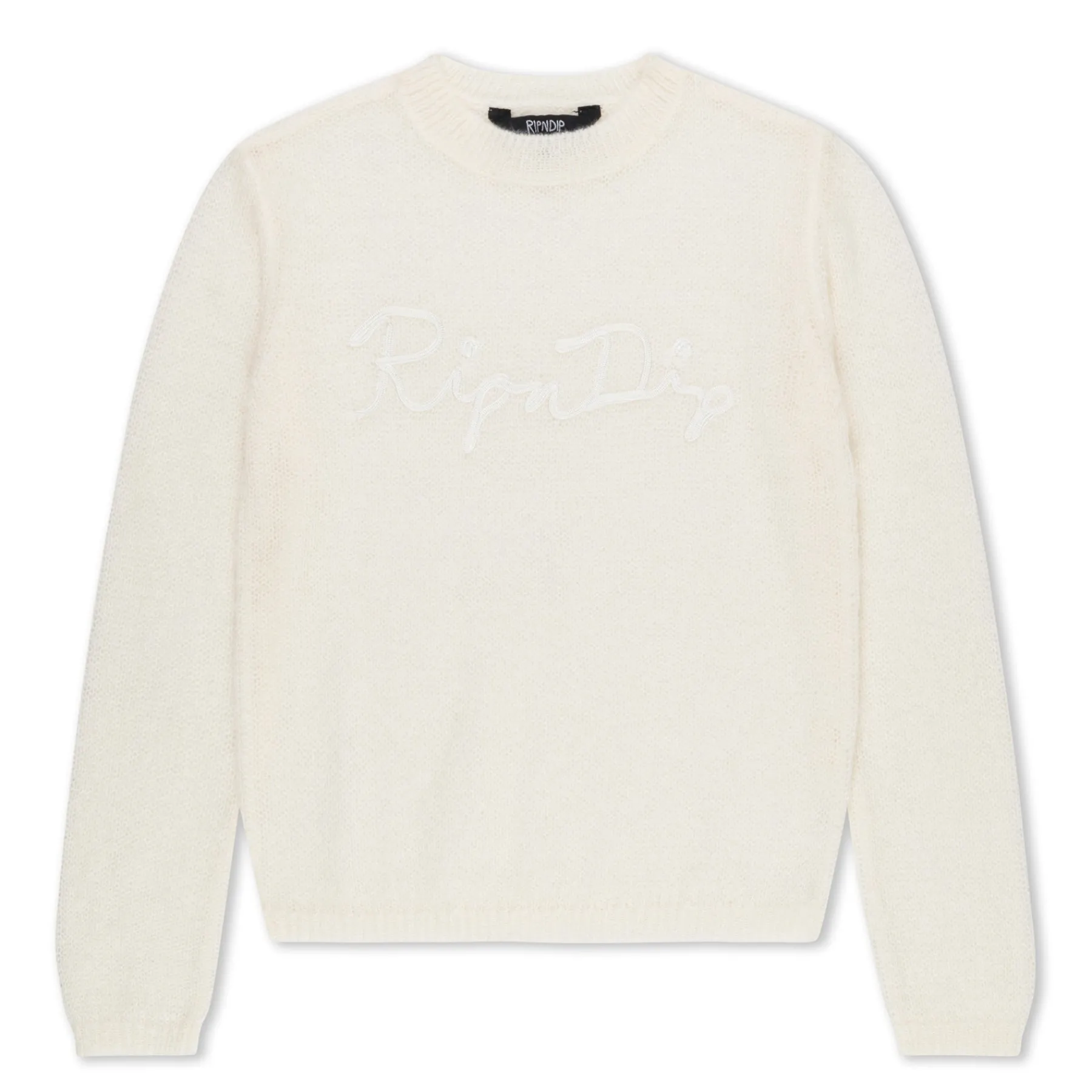 Ripndip Womens|Womens<Script Cropped Long Sleeve (Cream)
