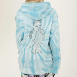 Ripndip Hoodies / Crewnecks<Sent From Heaven Hoodie (Light Blue Spiral Dye)