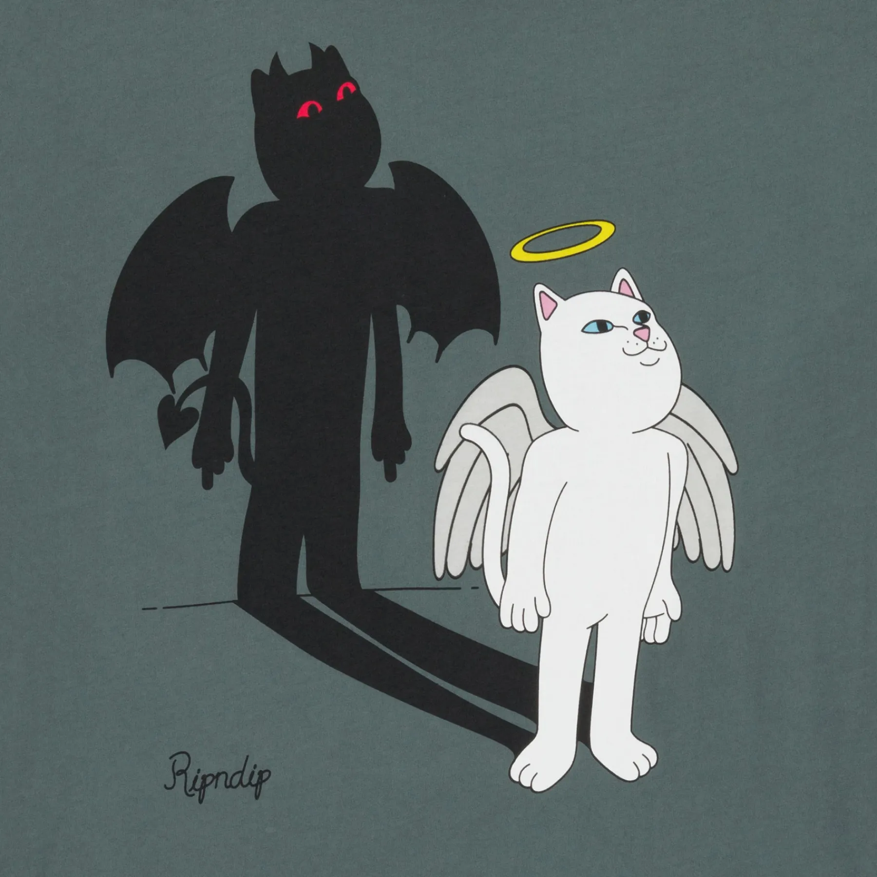 Ripndip Short Sleeve Tees<Shadow Friend Tee (Charcoal)