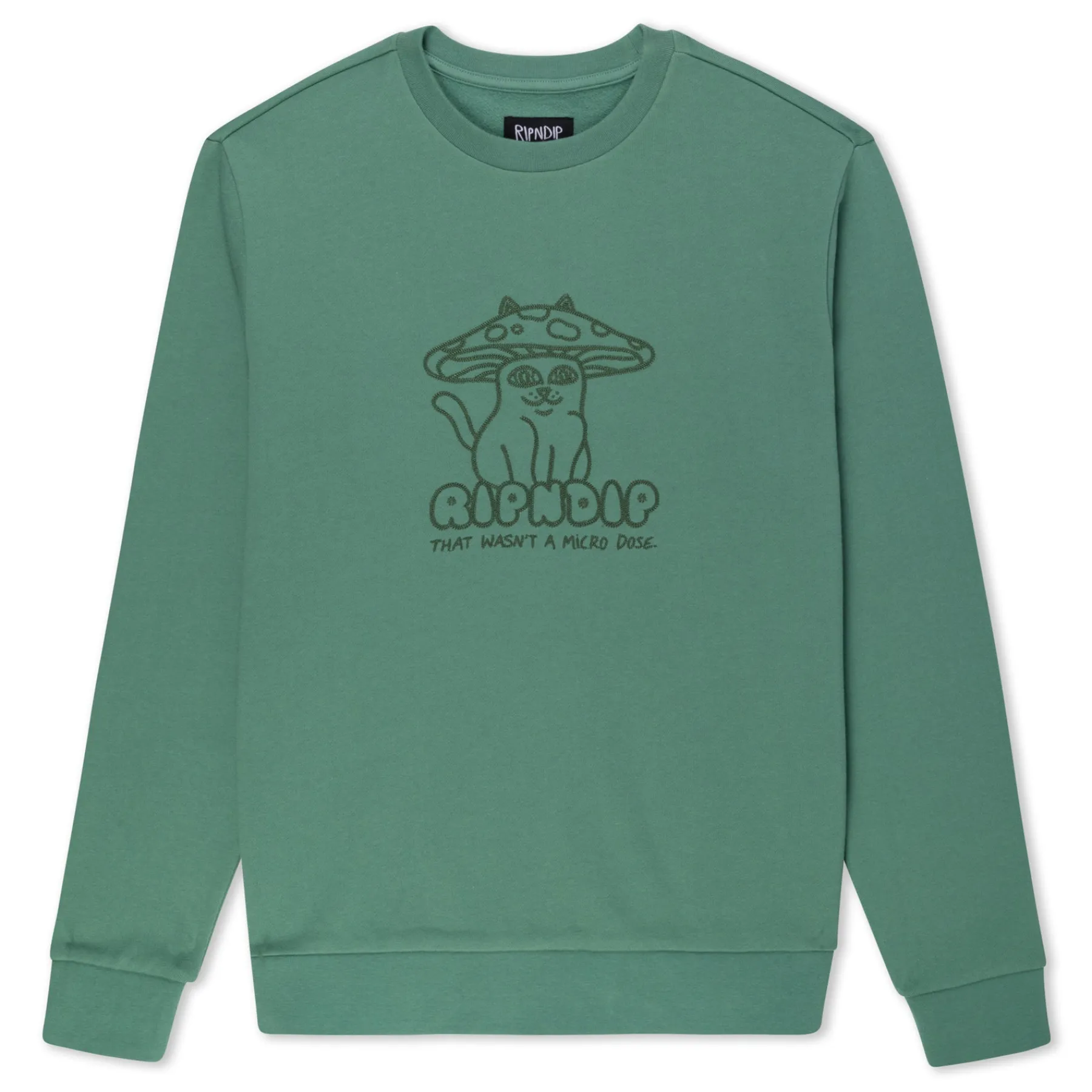 Ripndip Hoodies / Crewnecks|Knits / Sweaters<Shroom Cat Crewneck Sweater (Pine)