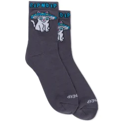 Ripndip Socks<Shroom Cat Socks (Grey)