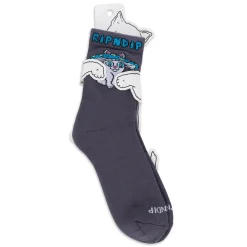 Ripndip Socks<Shroom Cat Socks (Grey)