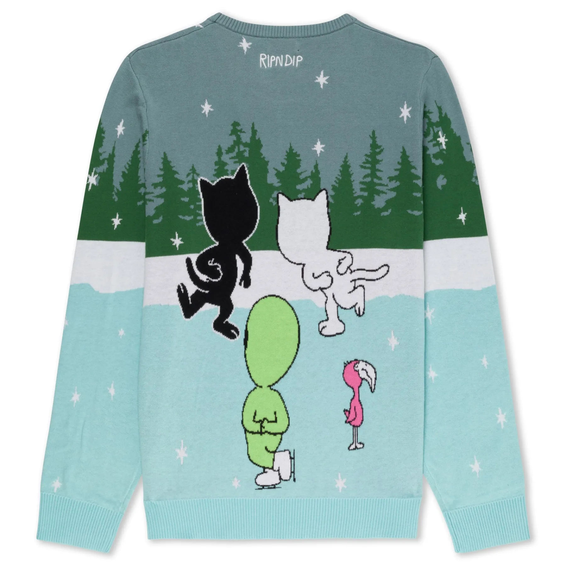 Ripndip Knits / Sweaters|Christmas Items<Skating With Friends Knit Sweater (Light Blue)