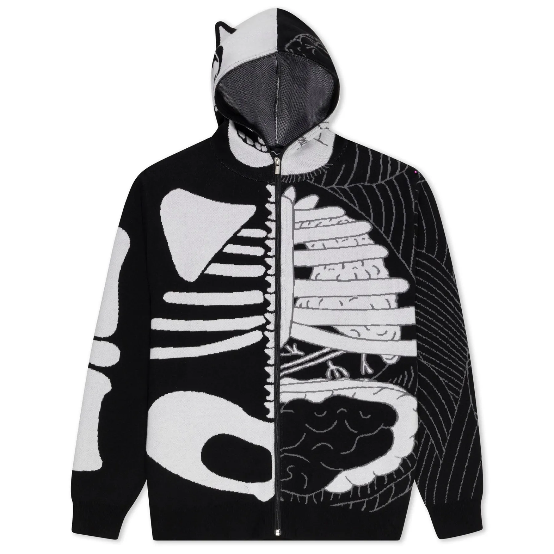 Ripndip Hoodies / Crewnecks|Knits / Sweaters<Skelly Nerm Knit Hoodie (Black/White)