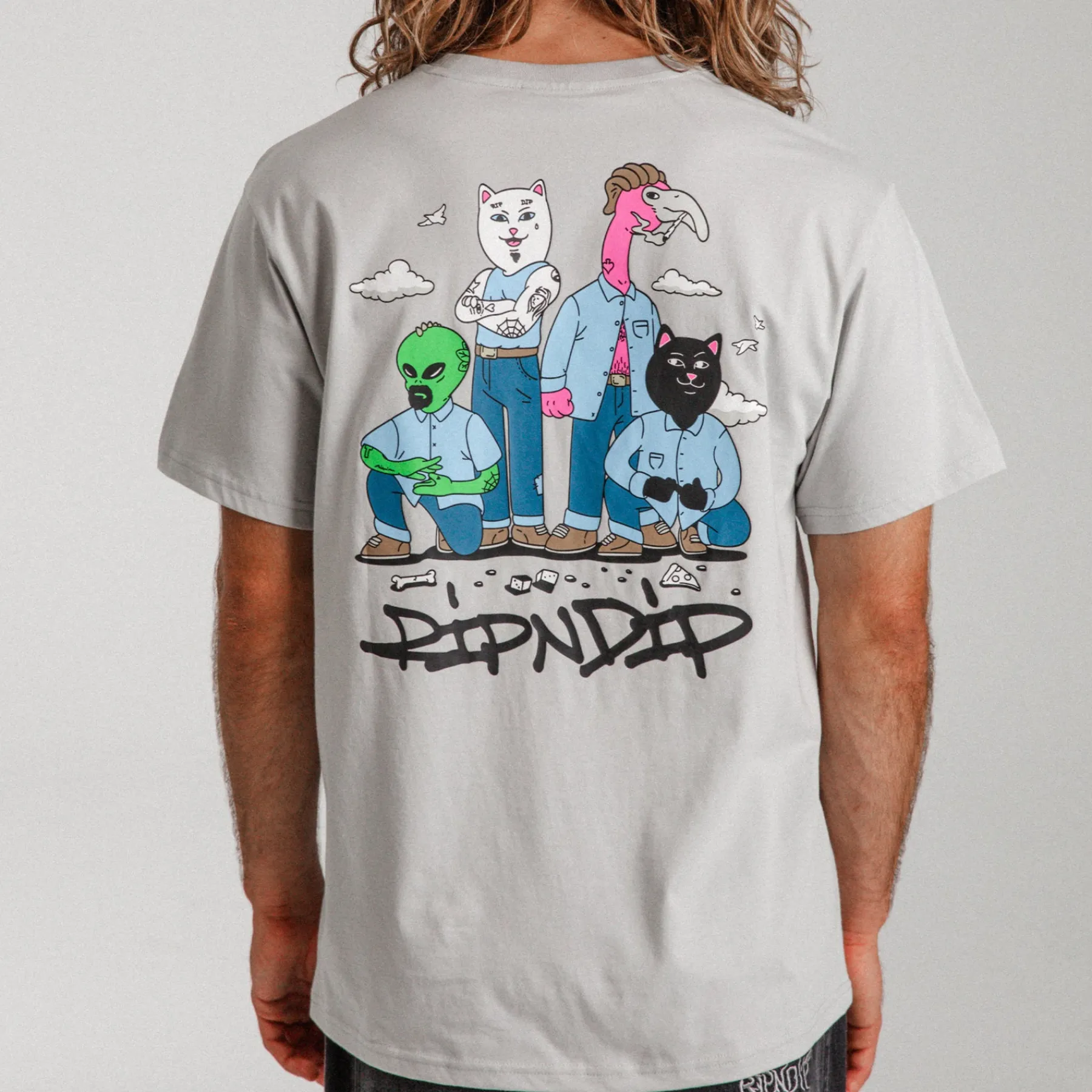 Ripndip Short Sleeve Tees<So Dangerous So Cute Tee (Grey)