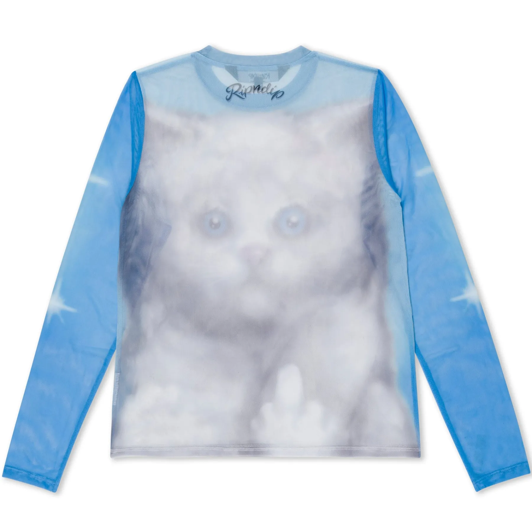 Ripndip Womens<Sprinkles Long Sleeve Mesh Top (Light Blue)