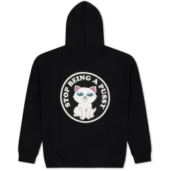Ripndip Hoodies / Crewnecks<Stop Being A Pussy Hoodie (Black)