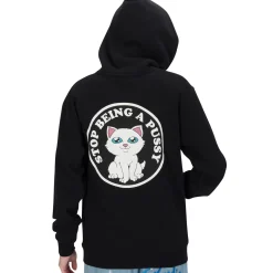 Ripndip Hoodies / Crewnecks<Stop Being A Pussy Hoodie (Black)