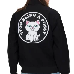 Ripndip Jackets<Stop Being A Pussy Varsity Jacket (Black)