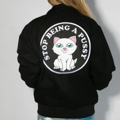 Ripndip Jackets<Stop Being A Pussy Varsity Jacket (Black)