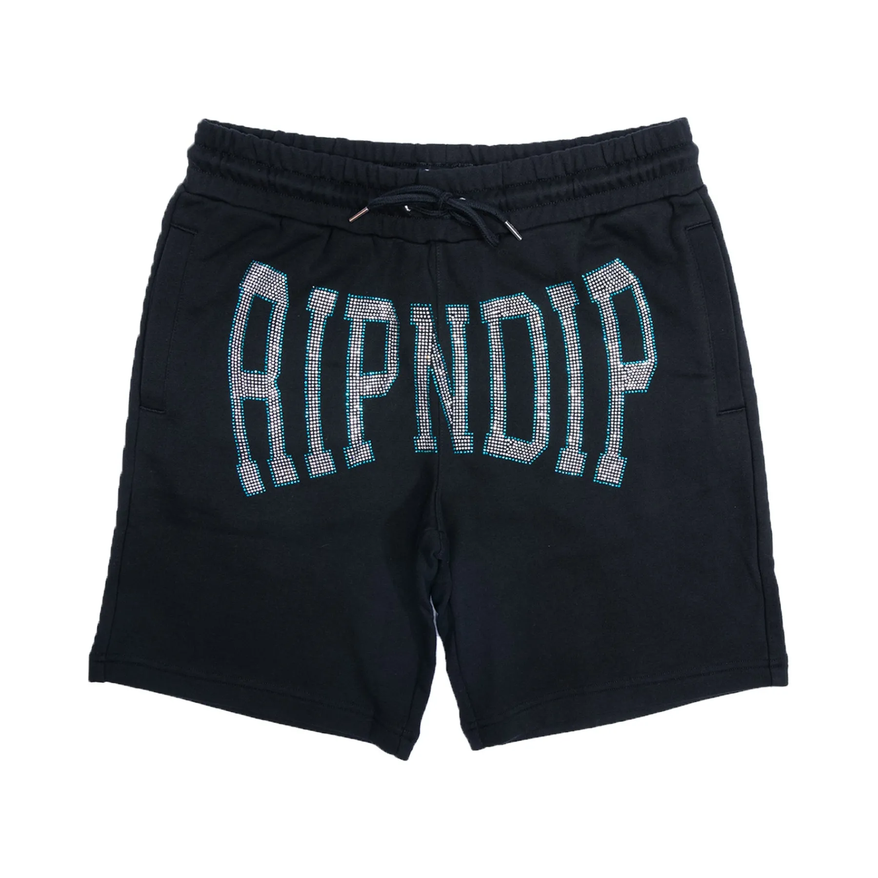 Ripndip Sweats|Shorts<Summer Revenge Rhinestone Sweatshorts (Black)