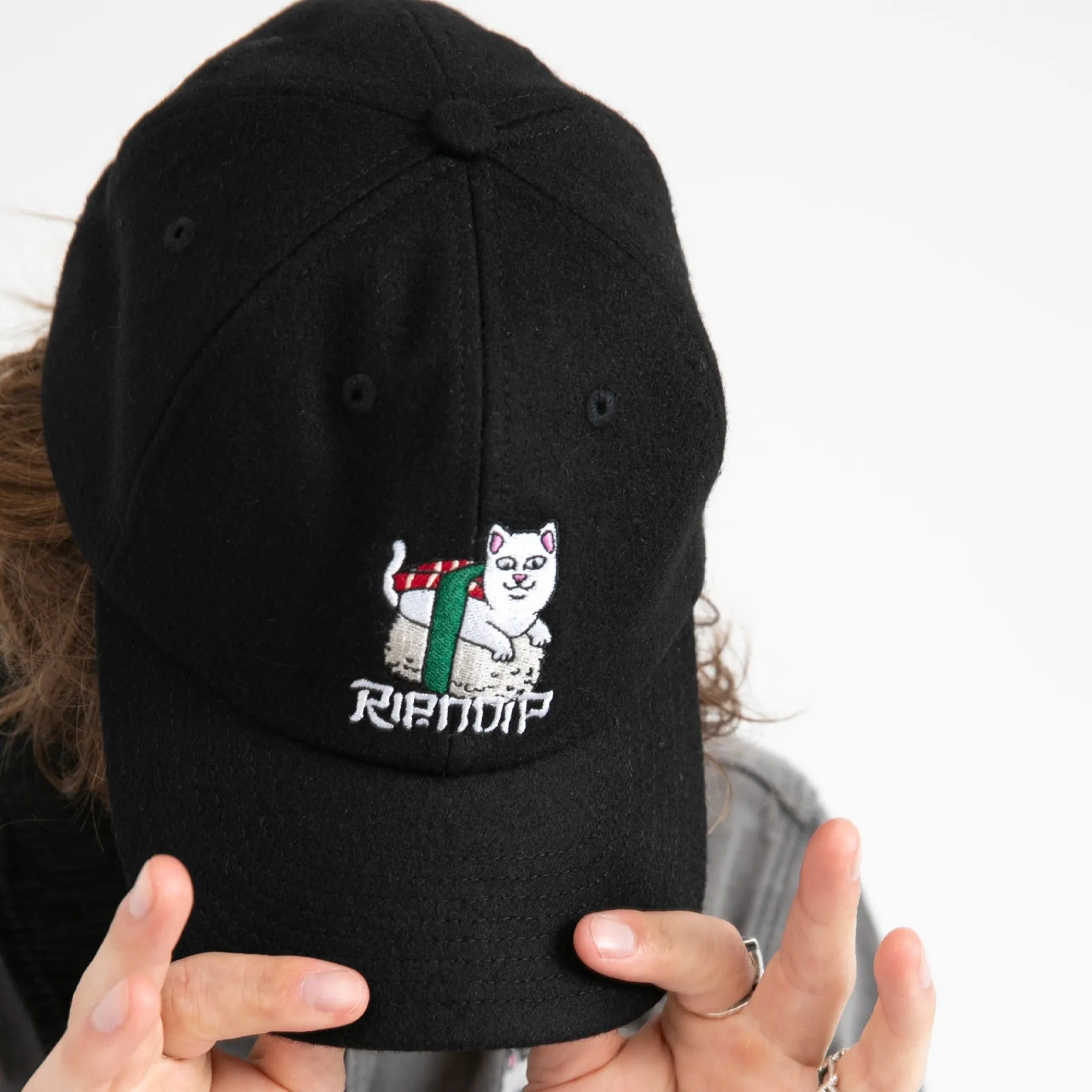 Ripndip Strapbacks / Snapbacks|Stocking Stuffers<Sushi Nerm Wool Strapback (Black)