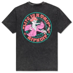 Ripndip Short Sleeve Tees<Take A Trip Tee (Black Wash )