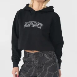 Ripndip Hoodies / Crewnecks|Womens<Team Spirit Cropped Hoodie (Black)