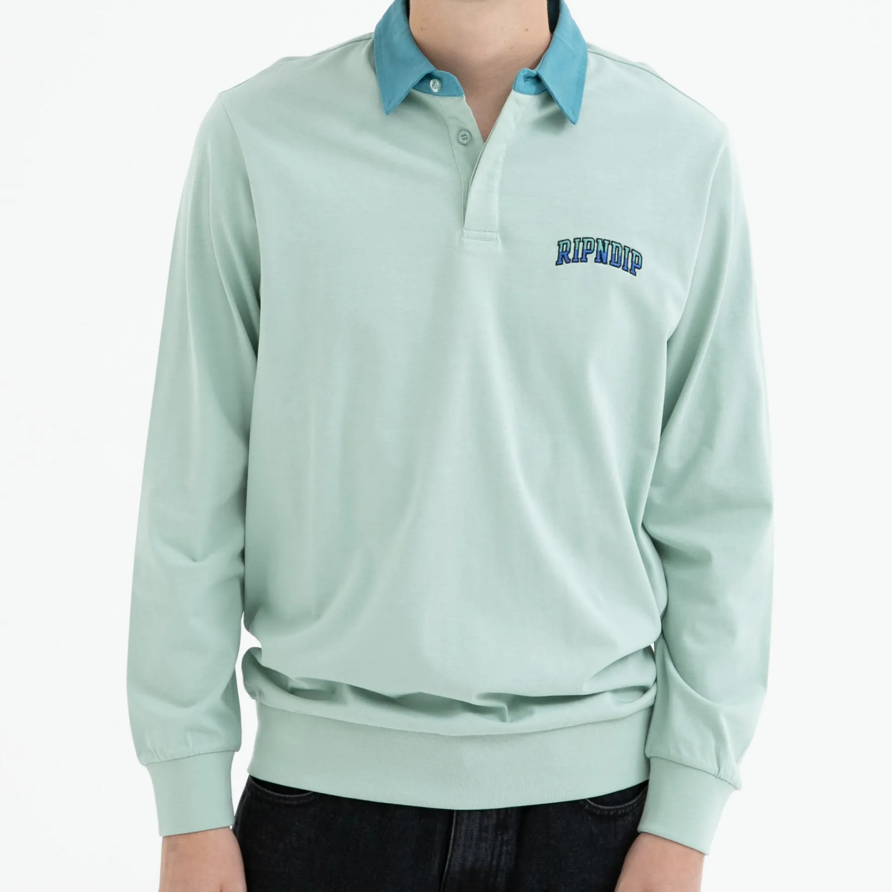 Ripndip Knits / Sweaters|Stocking Stuffers<Team Spirit Long Sleeve Rugby (Sage)