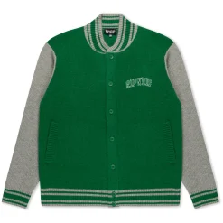 Ripndip Knits / Sweaters<Team Spirit Varsity Cardigan  (Green/Grey)