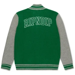 Ripndip Knits / Sweaters<Team Spirit Varsity Cardigan  (Green/Grey)