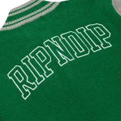 Ripndip Knits / Sweaters<Team Spirit Varsity Cardigan  (Green/Grey)