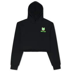 Ripndip Hoodies / Crewnecks|Womens<Thermal Nermal Cropped Hoodie (Black)