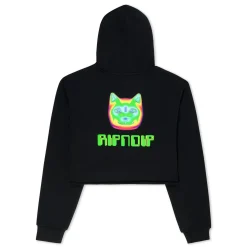 Ripndip Hoodies / Crewnecks|Womens<Thermal Nermal Cropped Hoodie (Black)