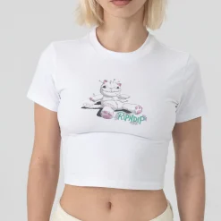 Ripndip Womens|Womens<Travis Cropped Baby Tee (White)