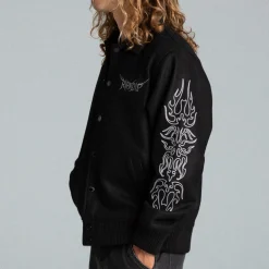Ripndip Jackets<Volt Varsity Jacket (Black)