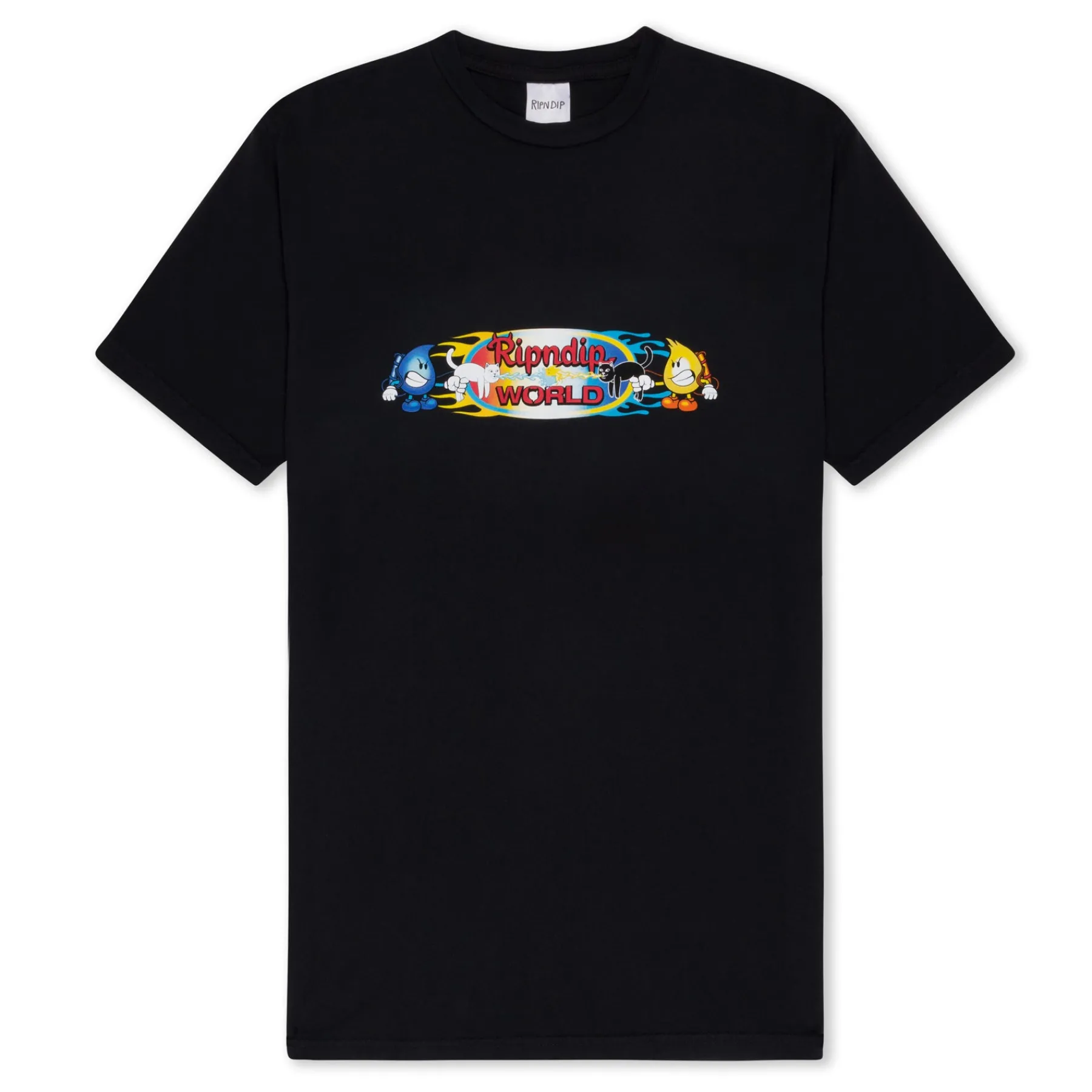 Ripndip Short Sleeve Tees|Stocking Stuffers<Water Nerm Vs Flame Jerm Tee (Vintage Black)