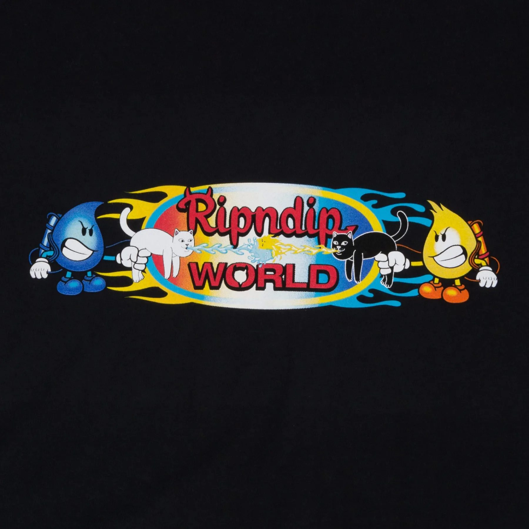 Ripndip Short Sleeve Tees|Stocking Stuffers<Water Nerm Vs Flame Jerm Tee (Vintage Black)