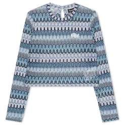 Ripndip Womens|Womens<Waves Crochet Crop Long Sleeve (Multi)