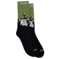 Ripndip Socks|Stocking Stuffers<Welcome To Heck Socks (Black/Light Forest)