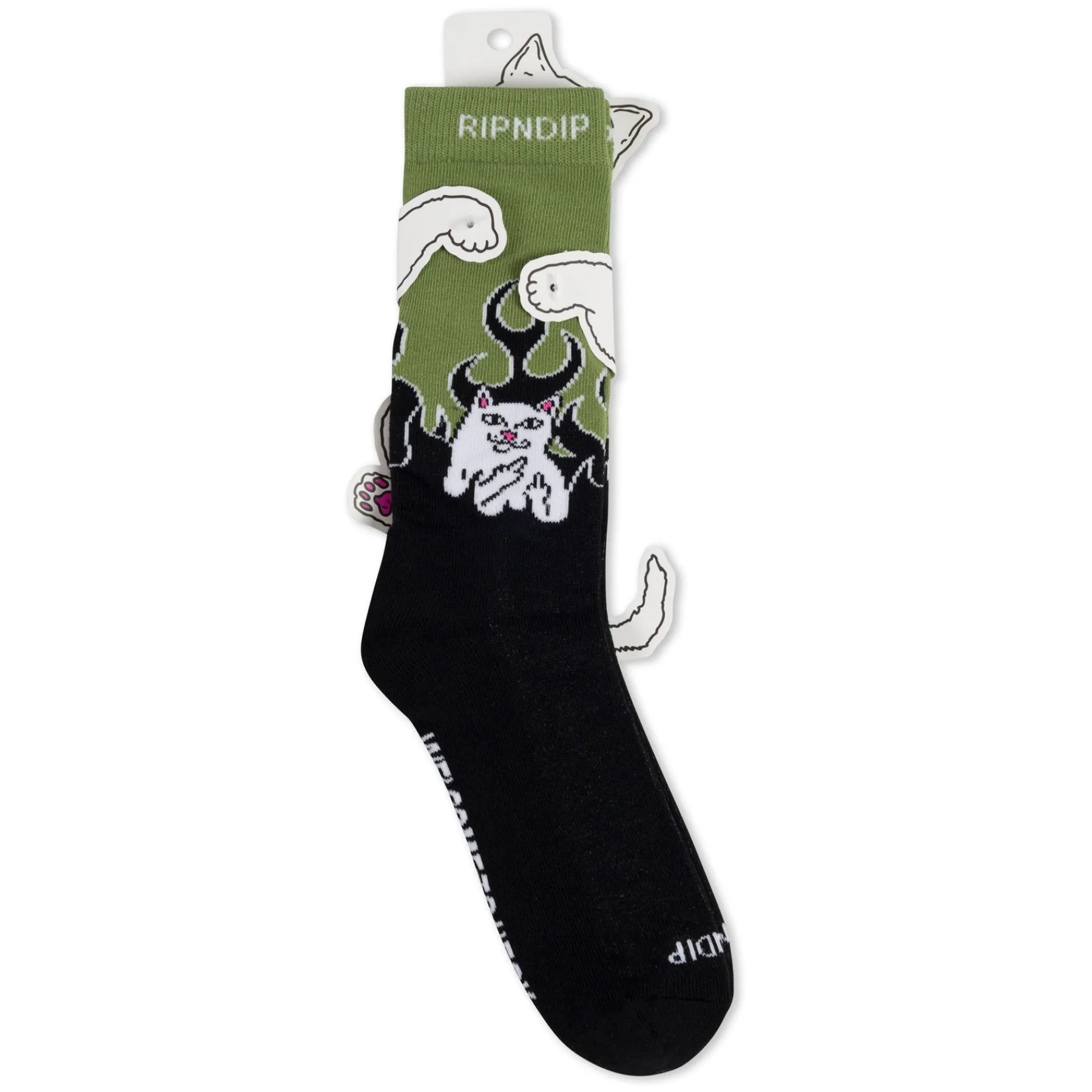 Ripndip Socks|Stocking Stuffers<Welcome To Heck Socks (Black/Light Forest)